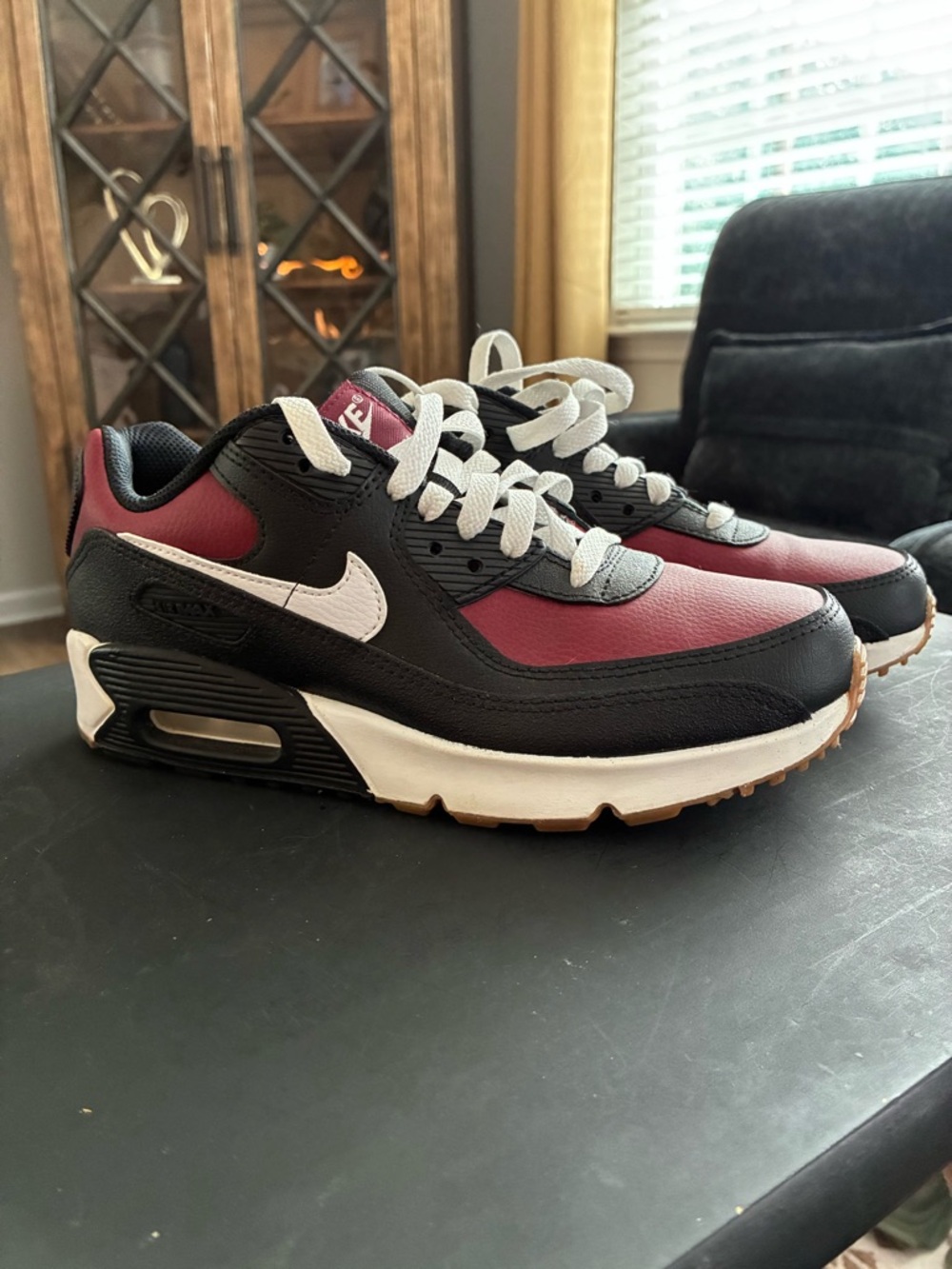 Nike Black, Burgundy & White Low-Top Sneakers
